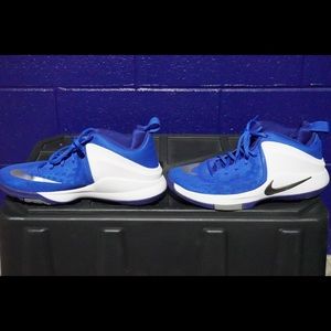 Lebron James blue and white basketball shoes- worn 2x 10.5 great condition